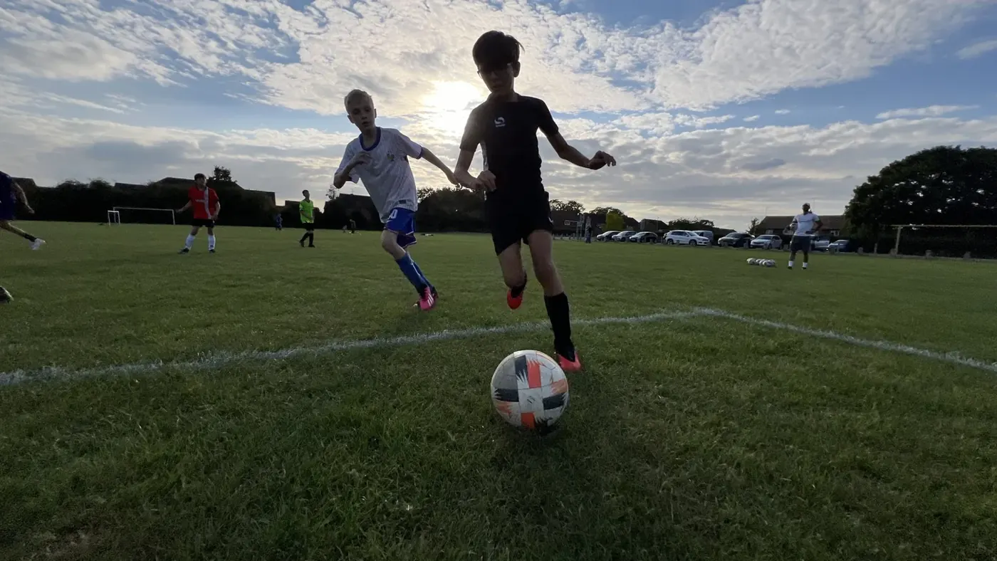 Players training during a summer football bootcamp