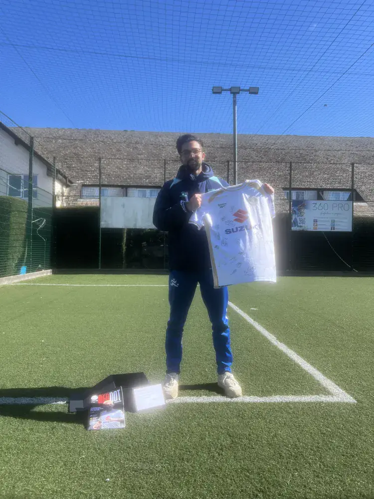 Coach Farhan on the pitch